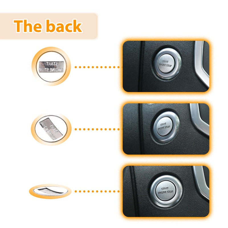 LLKUANG Silver Engine Start Stop Push Button Switch Sticker Cover for LR4 Discovery 4 & Land Rover Range Rover Sport 2010-2013 Aluminum Alloy Car Accessory - Image 5